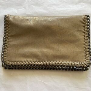 Faux leather fold over clutch